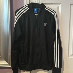 Adidas Men’s Medium Black and White Track Jacket Zipup